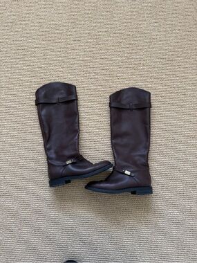 Dear Frances Leather Saddle Boot, Size 39, Espresso